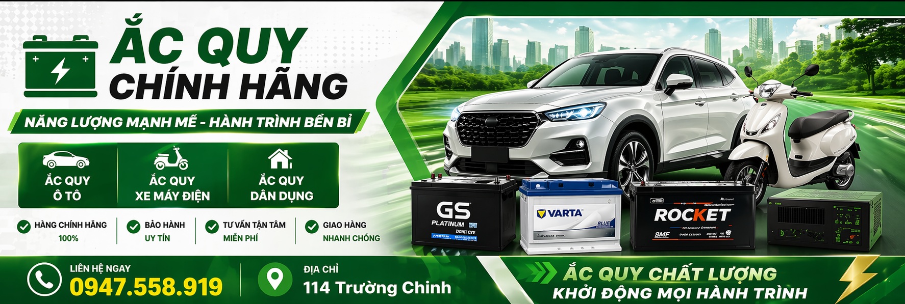 Ắc quy & đồ điện chính hãng
